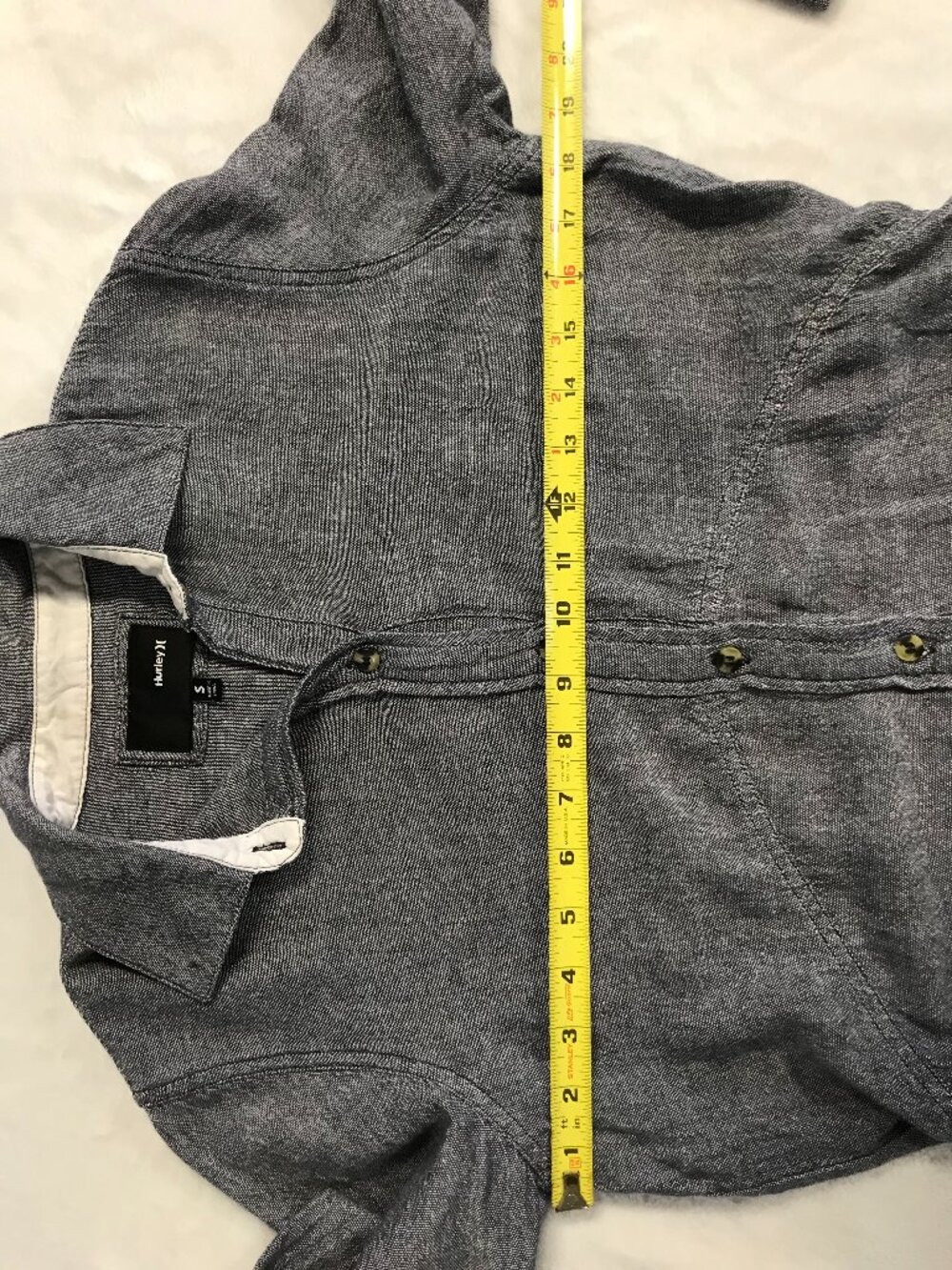 Hurley Ex-Boyfriend Wilson Fit Shirt S 100% Cotton Charcoal Gray - Picture 7 of 13